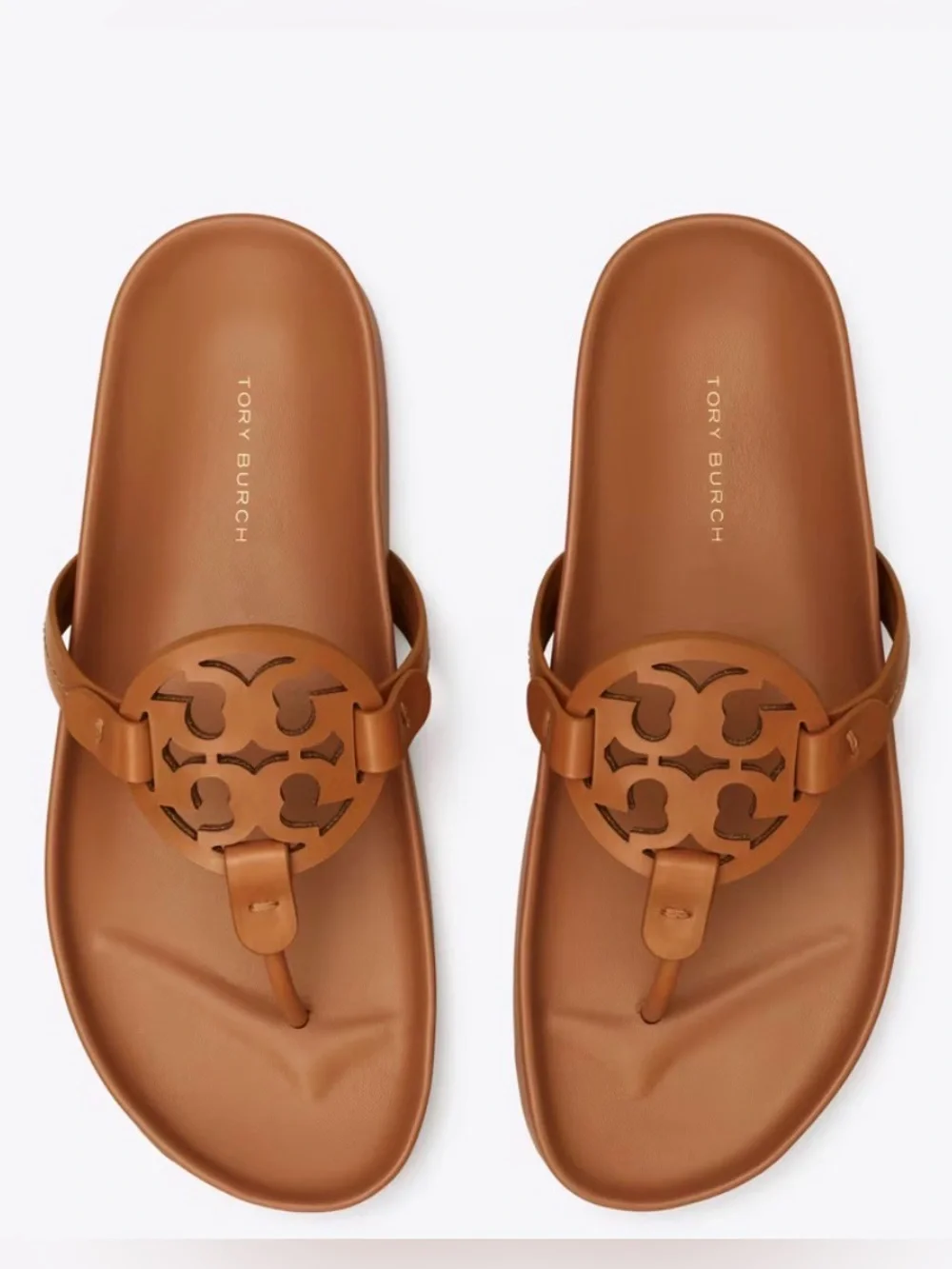Tory‎ Burch Miller Cloud Sandals Bourbon Miele Women’s Size 10